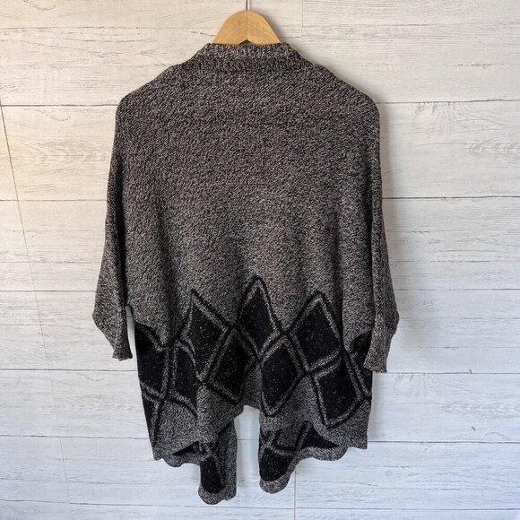 Madewell Cardigan Womens Size XS/S Gray & Black All Angels Batwing Open Front - Picture 12 of 15